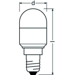 Ledvance LED T26 P 2.3W 865 FIL, E14, 200lm, 6500K, tageslicht, LED-Lampe für Kühlschränke, matt