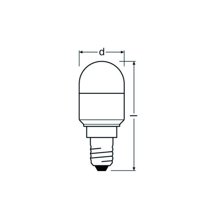 Ledvance LED T26 P 2.3W 865 FIL, E14, 200lm, 6500K, tageslicht, LED-Lampe für Kühlschränke, matt
