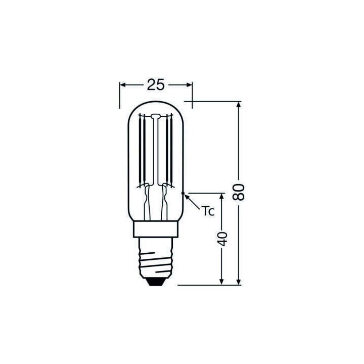 Ledvance LED T26 P 4.2W 827 FIL, E14, 470lm, 2700K, warmweiß, LED-Lampe für Kühlschränke