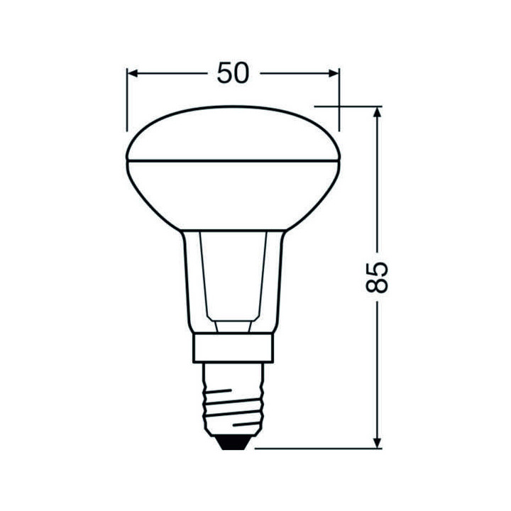 Ledvance LED R50 40 36° P 2.6W/827, E14, 210lm, 2700K, warmweiß, LED-Reflektor 36°