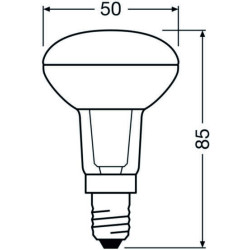 Ledvance LED R50 60 36° P 4.3W/827, E14, 350lm, 2700K, warmweiß, LED-Reflektor 36°