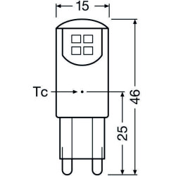 Osram LED PIN G9, 1.9W/827, 200lm, 46mm, 2700K, warmweiß