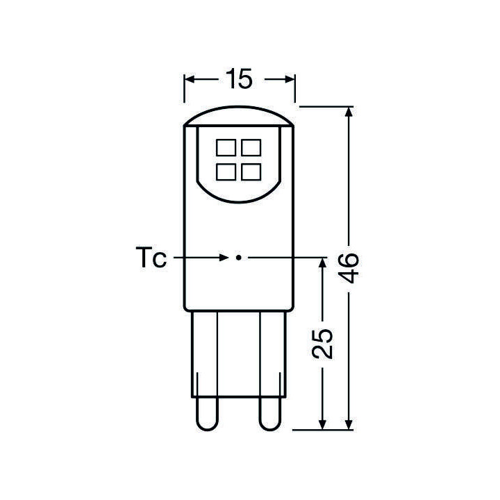 Osram LED PIN G9, 1.9W/827, 200lm, 46mm, 2700K, warmweiß