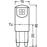 Osram LED PIN G9, 1.9W/827, 200lm, 46mm, 2700K, warmweiß