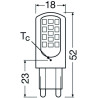 Osram LED PIN G9, 4W/827, 470lm, 52mm, 2700K, warmweiß, dimmbar