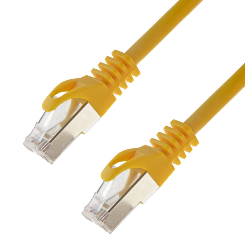 Netzwerkkabel, RJ-45 Stecker - RJ45-Stecker, CAT 7, S/FTP, halogenfrei, gelb, 15,0 m