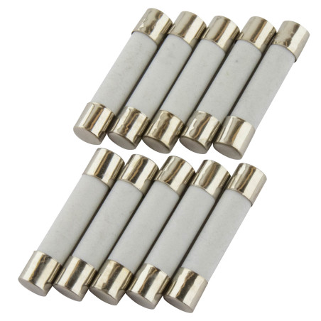 Seki Keramiksicherung 6x30 mm, 500 mA - F - flinkes Abschaltvermögen, 10 Stück