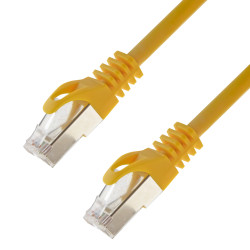 Netzwerkkabel, RJ-45 Stecker - RJ45-Stecker, CAT 7, S/FTP, halogenfrei, gelb, 7,5 m