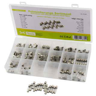 Sortiment Seki Glassicherung 5x20 mm,  flink und träge, 160 Teile