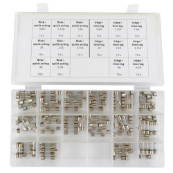 Sortiment Seki Glassicherung 5x20 mm,  flink und träge, 160 Teile
