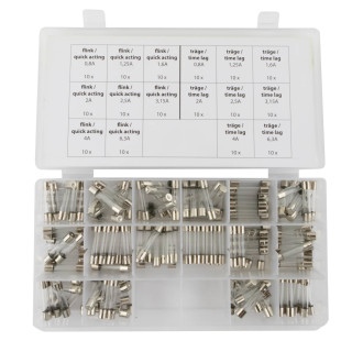 Sortiment Seki Glassicherung 6x30 mm,  flink und träge, 160 Teile
