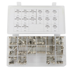 Sortiment Seki Glassicherung 6x30 mm,  flink und träge, 160 Teile