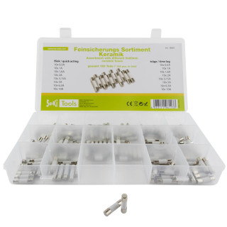 Sortiment Seki Keramiksicherung 5x20 mm, flink und träge, 160 Teile