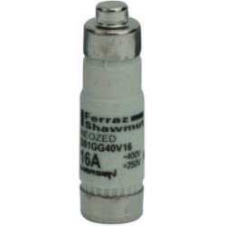 Mersen D01GG40V16, D01-Sicherungseinsatz Neozed, AC 230/400V, DC 250V, 16 A grau