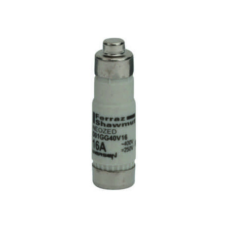 Mersen D01GG40V16, D01-Sicherungseinsatz Neozed, AC 230/400V, DC 250V, 16 A grau