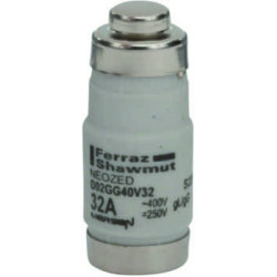 Mersen D02GG40V32, D02-Sicherungseinsatz Neozed, AC 230/400V, DC 250V, 32 A schwarz