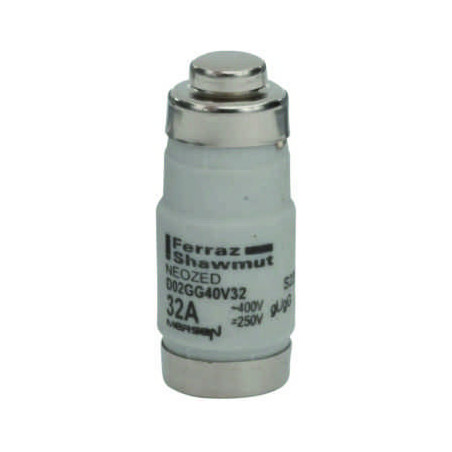 Mersen D02GG40V32, D02-Sicherungseinsatz Neozed, AC 230/400V, DC 250V, 32 A schwarz