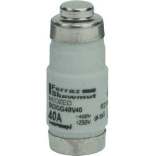 Mersen D02GG40V40, D02-Sicherungseinsatz Neozed, AC 230/400V, DC 250V, 40 A schwarz