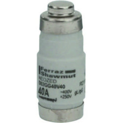 Mersen D02GG40V40, D02-Sicherungseinsatz Neozed, AC 230/400V, DC 250V, 40 A schwarz