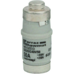 Mersen D02GG40V50, D02-Sicherungseinsatz Neozed, AC 230/400V, DC 250V, 50 A weiß