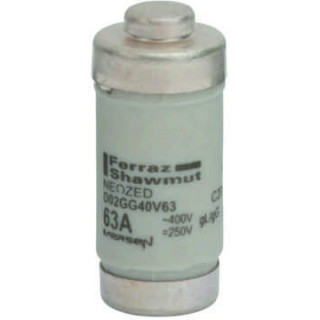 Mersen D02GG40V63, D02-Sicherungseinsatz Neozed, AC 230/400V, DC 250V, 63 A kupfer