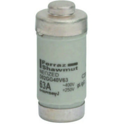 Mersen D02GG40V63, D02-Sicherungseinsatz Neozed, AC 230/400V, DC 250V, 63 A kupfer