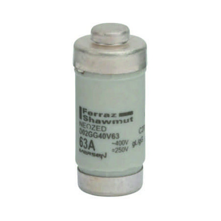 Mersen D02GG40V63, D02-Sicherungseinsatz Neozed, AC 230/400V, DC 250V, 63 A kupfer
