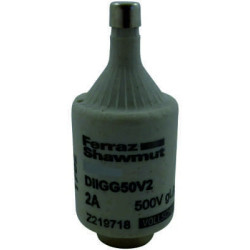 Mersen DIIGG50V2, DII-Sicherungseinsatz Diazed, AC 500V, DC 500V, 2 A rosa