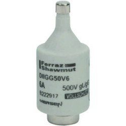 Mersen DIIGG50V6, DII-Sicherungseinsatz Diazed, AC 500V, DC 500V, 6 A grün