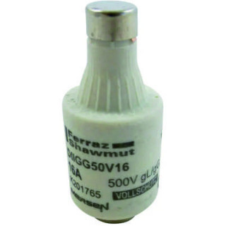 Mersen DIIGG50V16, DII-Sicherungseinsatz Diazed, AC 500V, DC 500V, 16 A grau