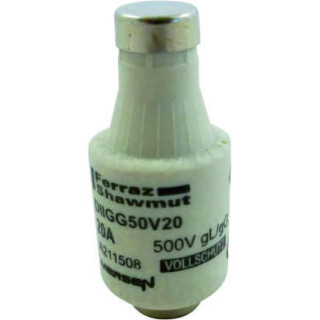 Mersen DIIGG50V20, DII-Sicherungseinsatz Diazed, AC 500V, DC 500V, 20 A blau