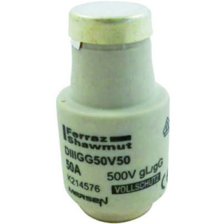 Mersen DIIIGG50V50, DIII-Sicherungseinsatz Diazed, AC 500V, DC 500V, 50 A weiß