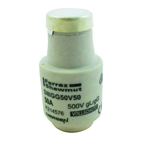Mersen DIIIGG50V50, DIII-Sicherungseinsatz Diazed, AC 500V, DC 500V, 50 A weiß
