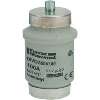 Mersen DIVGG50V100, DIV-Sicherungseinsatz Diazed, AC 500V, DC 500V, 100 A rot