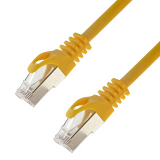 Netzwerkkabel, RJ-45 Stecker - RJ45-Stecker, CAT 7, S/FTP, halogenfrei, gelb, 0,25 m