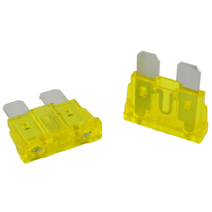 KFZ Flachstecksicherung, 20A Standard, gelb, 5 Stück