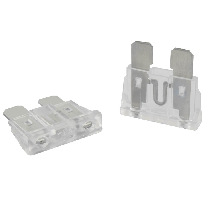KFZ Flachstecksicherung, 25A Standard, weiss, 5 Stück
