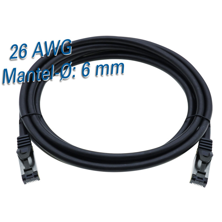 Netzwerkkabel RJ-45 Stecker - RJ45-Stecker, CAT 8.1, S/FTP, für 25 GBASE / 40 GBASE/ 50 GBASE Anwendungen, 15,0 m