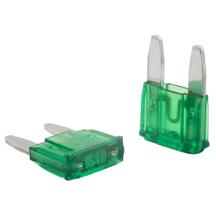 KFZ Flachstecksicherung, 30A Mini, grün, 5 Stück