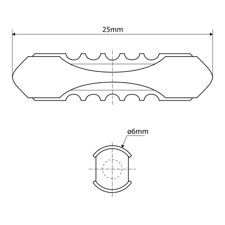 Torpedosicherung mit konischen Kontaktflächen, 8A, weiss, 25 Stück