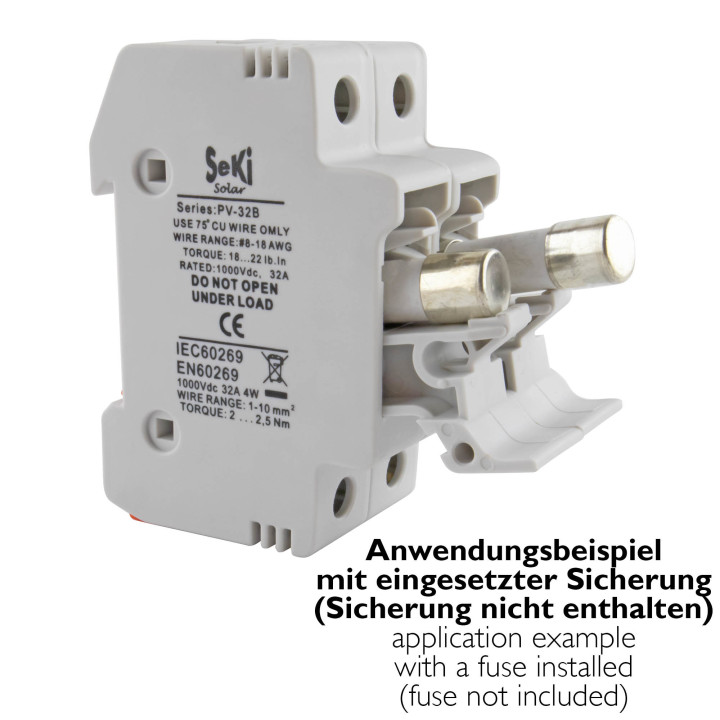 DC Solar Sicherungshalter 2P, 1000V, 32A
