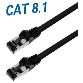 Netzwerkkabel RJ-45 Stecker - RJ45-Stecker, CAT 8.1, S/FTP, für 25 GBASE / 40 GBASE/ 50 GBASE Anwendungen, 0,5 m