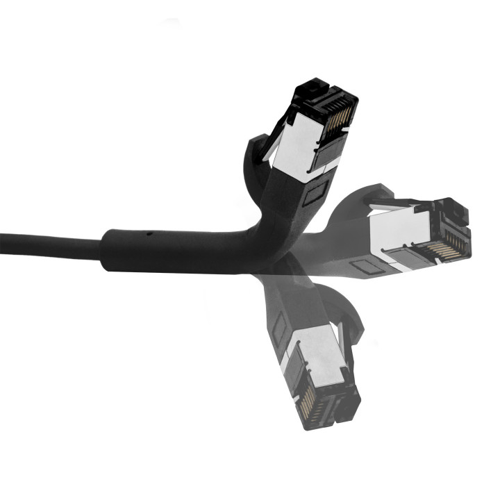 Netzwerkkabel, RJ-45 Stecker - RJ45-Stecker, CAT 8.1, U/FTP, flexible Stecker, für 25/40 GBASE Anwendungen, 0,25 m