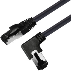 Netzwerkkabel, RJ-45 Stecker - RJ45-Stecker, CAT 8.1, S/FTP, nach links gewinkelt, für 25/40/50 GBASE Anwendungen, 2,0 m