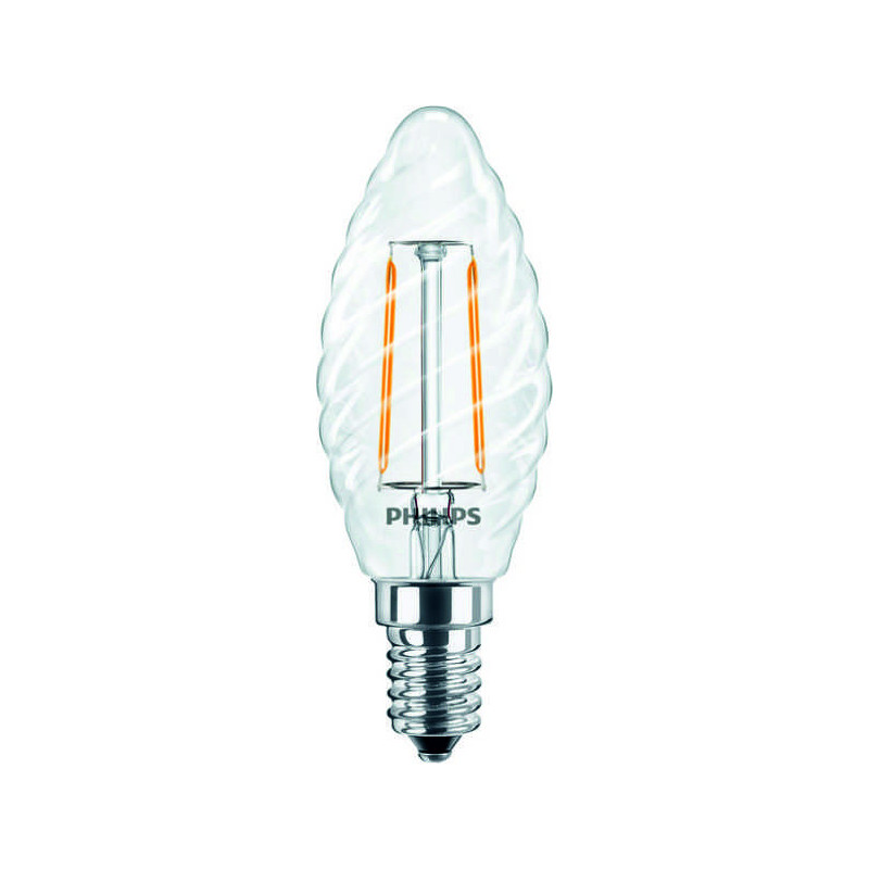 Philips CorePro LEDcandle ND 2W/827 E14 ST35 Kerze gedrehte Glühlampe klar, 34772400, 250lm, 2700K, warmweiß