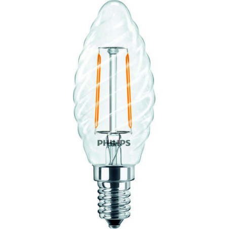Philips CorePro LEDcandle ND 2W/827 E14 ST35 Kerze gedrehte Glühlampe klar, 34772400, 250lm, 2700K, warmweiß
