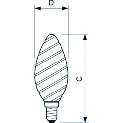 Philips CorePro LEDcandle ND 2W/827 E14 ST35 Kerze gedrehte Glühlampe klar, 34772400, 250lm, 2700K, warmweiß