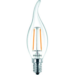 Philips CorePro LEDcandle ND 2W/827 E14 BA35 Kerze Windstoß Glühlampe klar, 37759200, 250lm, 2700K, warmweiß