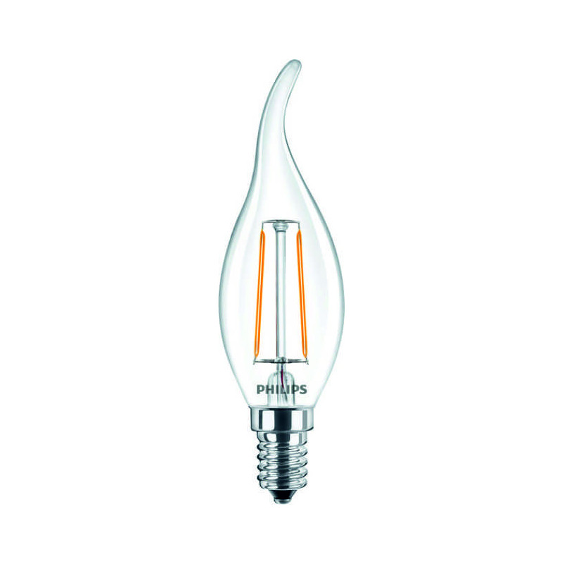 Philips CorePro LEDcandle ND 2W/827 E14 BA35 Kerze Windstoß Glühlampe klar, 37759200, 250lm, 2700K, warmweiß