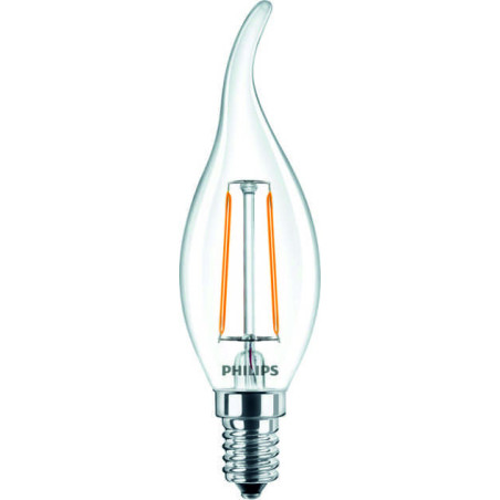 Philips CorePro LEDcandle ND 2W/827 E14 BA35 Kerze Windstoß Glühlampe klar, 37759200, 250lm, 2700K, warmweiß